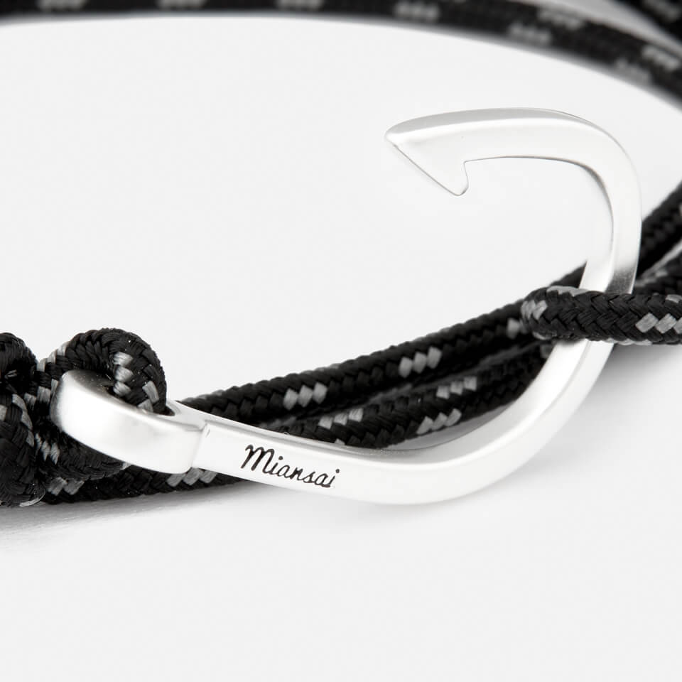 Miansai Men's Rope Bracelet with Silver Hook - Asphalt