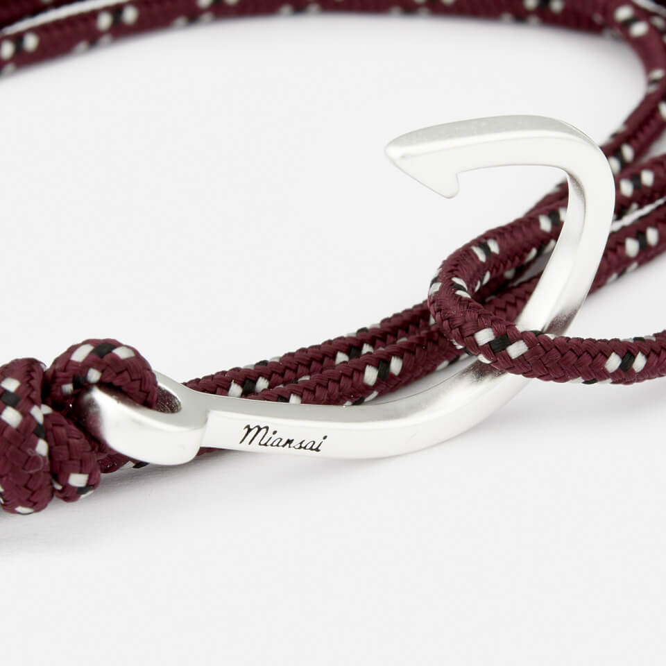 Miansai Men's Rope Bracelet with Silver Hook - Bordeaux