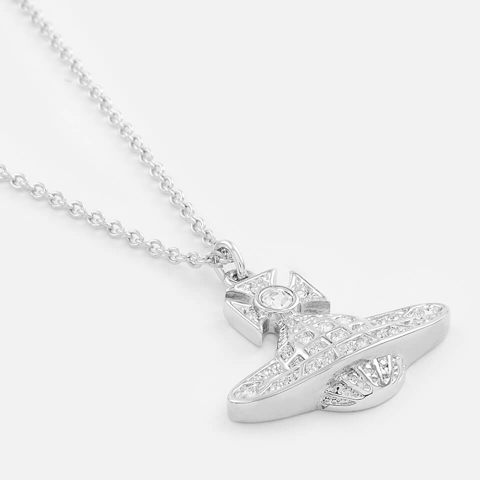 Vivienne Westwood Women's Minnie Bas Relief Pendant Necklace - Silver White Crystal