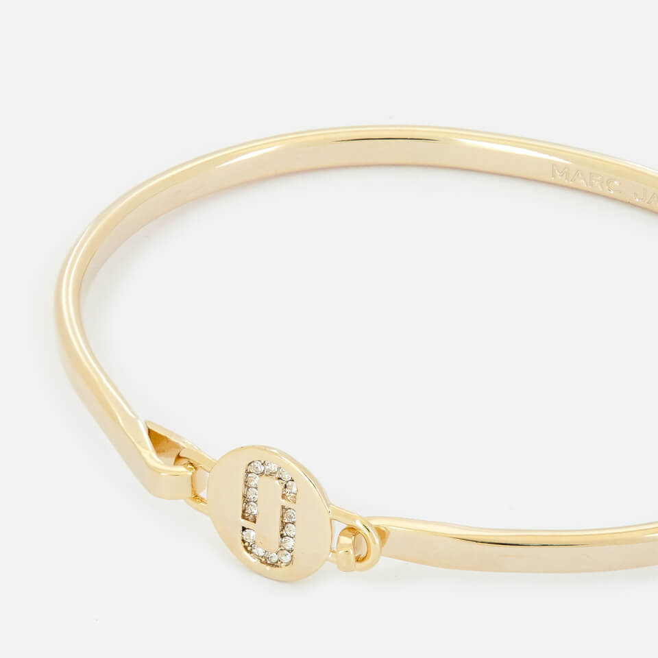 Marc Jacobs Women's Double J Pave Hinge Cuff Bracelet - Gold