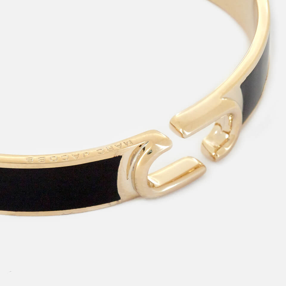 Marc Jacobs Women's Double J Enamel Hinge Cuff Bracelet - Black