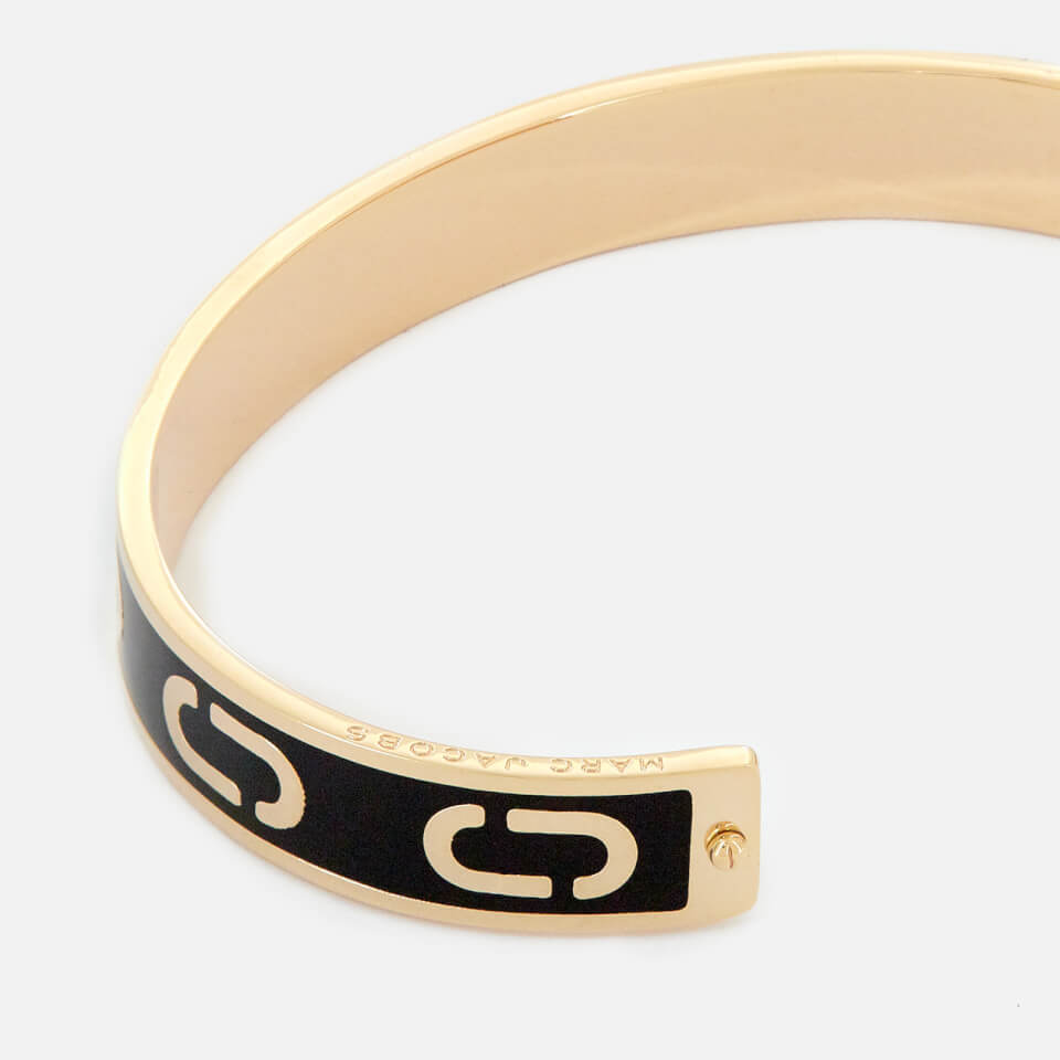 Marc Jacobs Women's Double J Enamel Cuff Bracelet - Black/Gold
