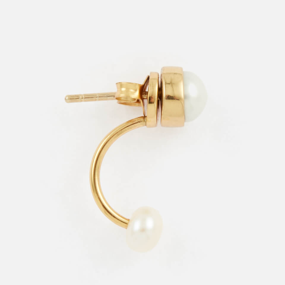Cornelia Webb Women's Pearled Half Hoop Earrings - Small - Gold