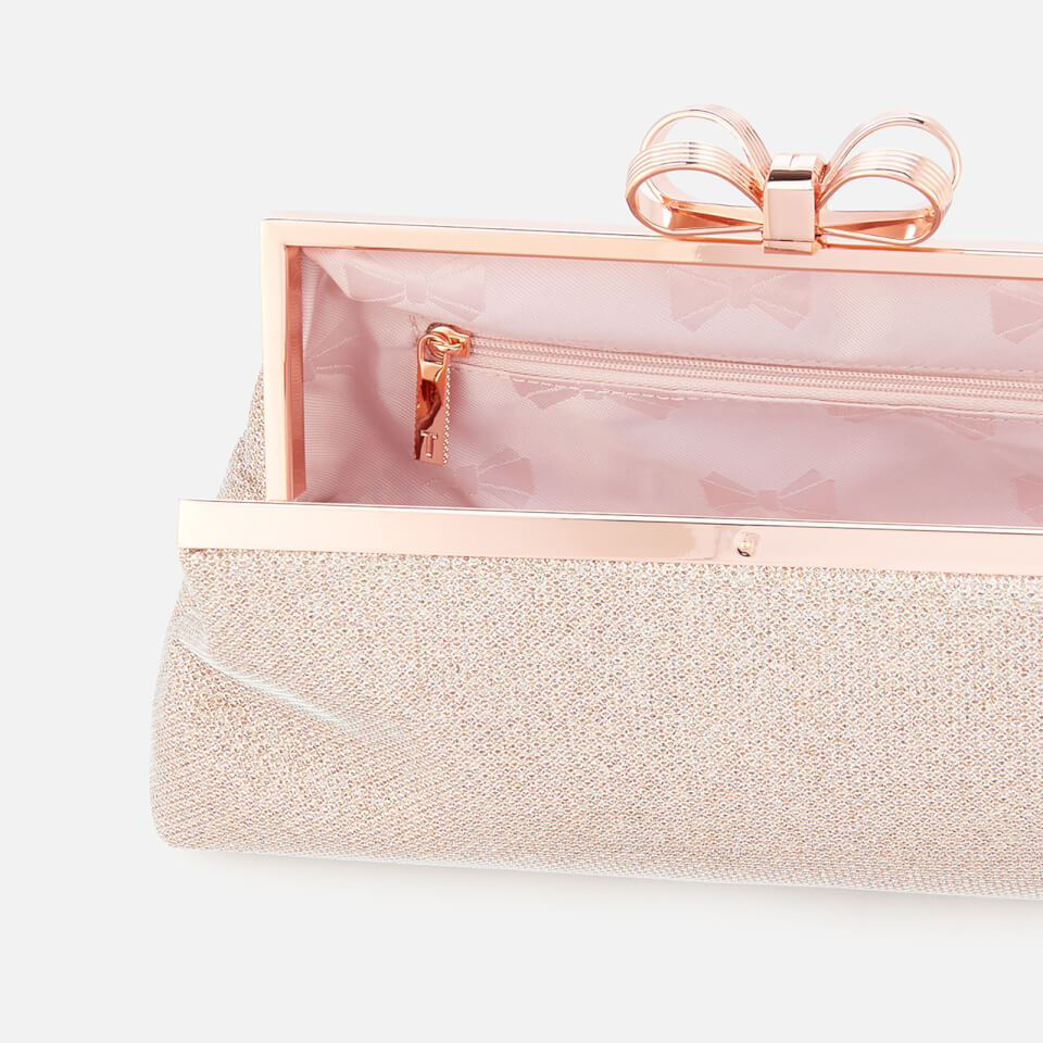 Ted Baker Women's Glitter Bow Evening Bag - Rose Gold