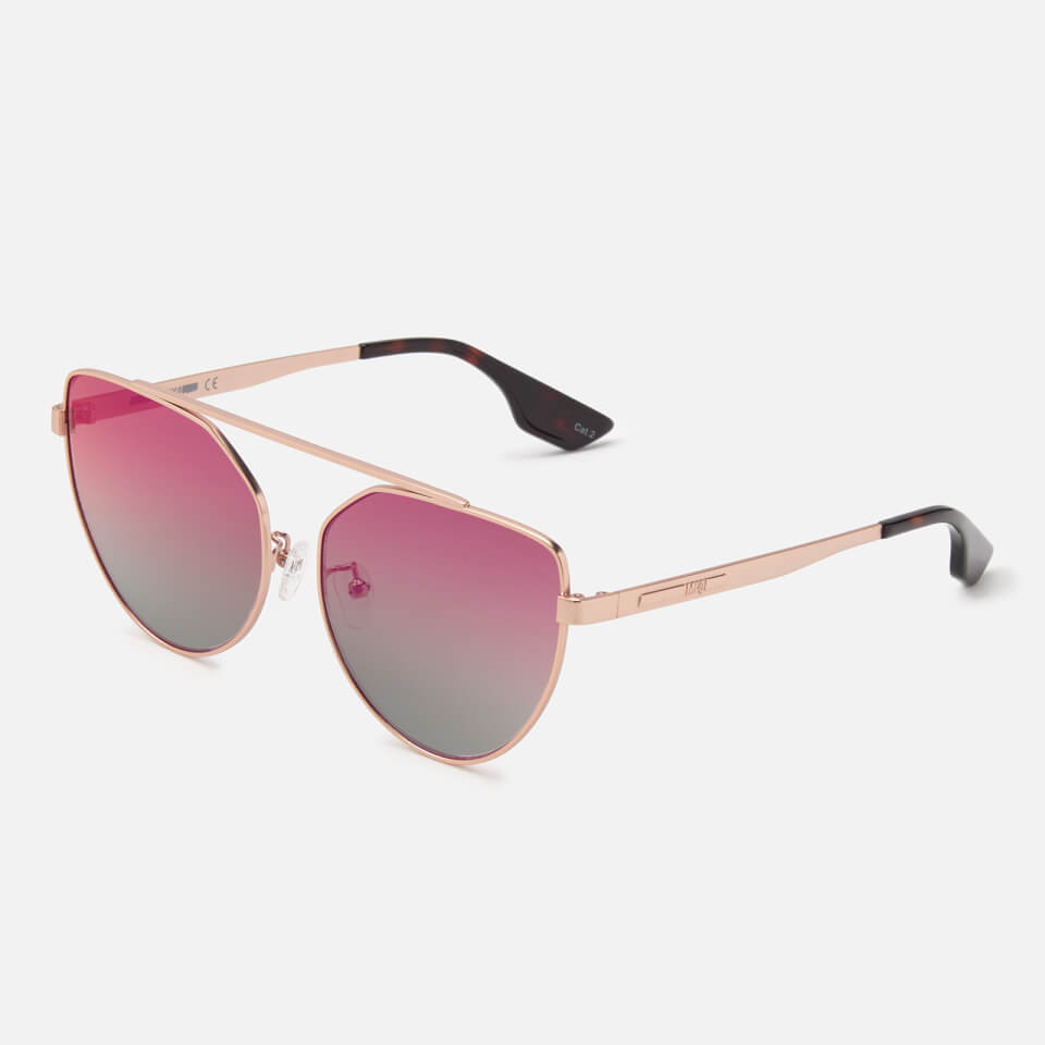 McQ Alexander McQueen Women's Metal Frame Sunglasses - Gold/Pink