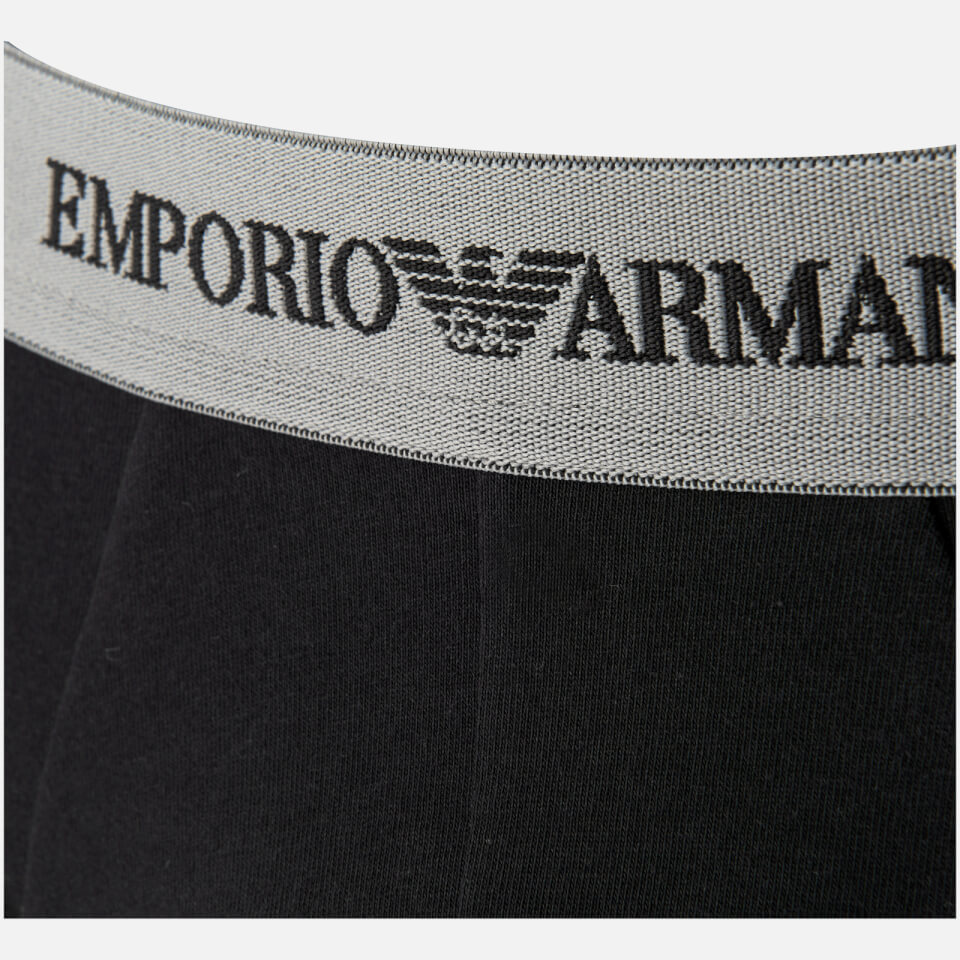 Emporio Armani Men's Cotton Stretch 2 Pack Briefs - Black and Grey