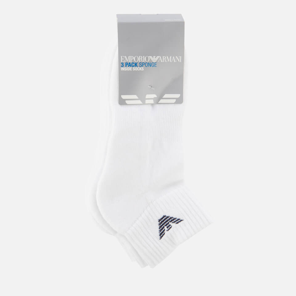 Emporio Armani Men's Sponge Cotton Short Socks - Bianco