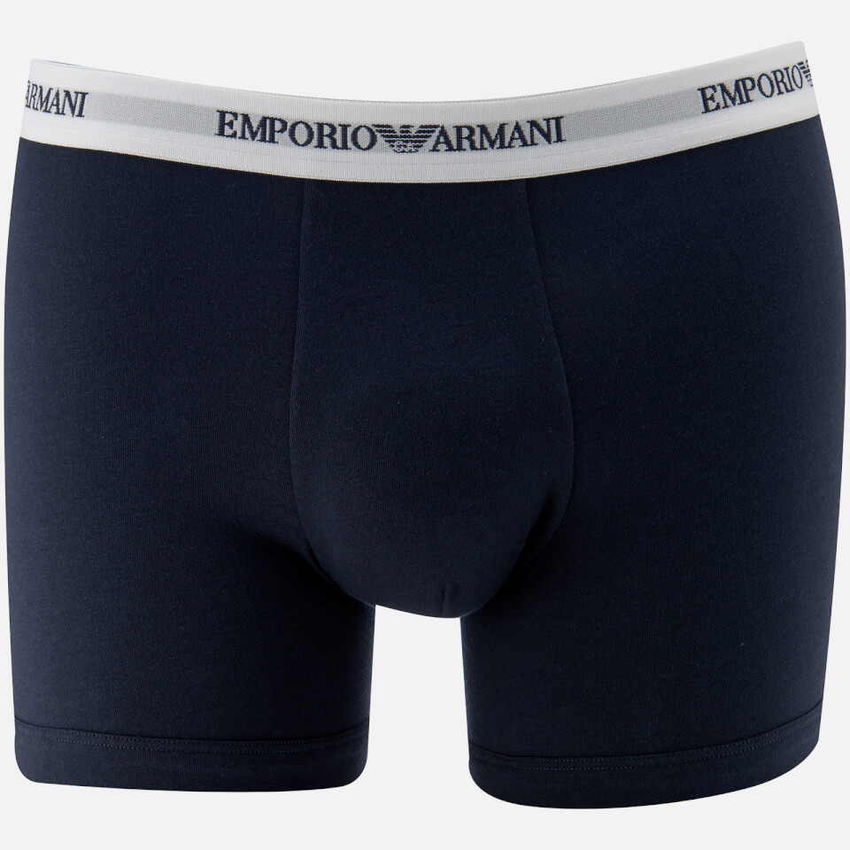 Emporio Armani Men's Cotton Stretch 2 Pack Boxer Shorts - White and Navy Blue