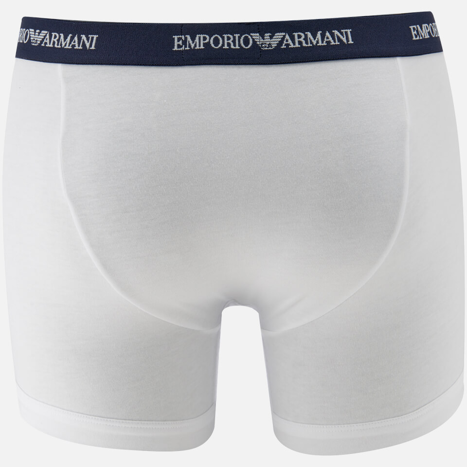 Emporio Armani Men's Cotton Stretch 2 Pack Boxer Shorts - White and Navy Blue