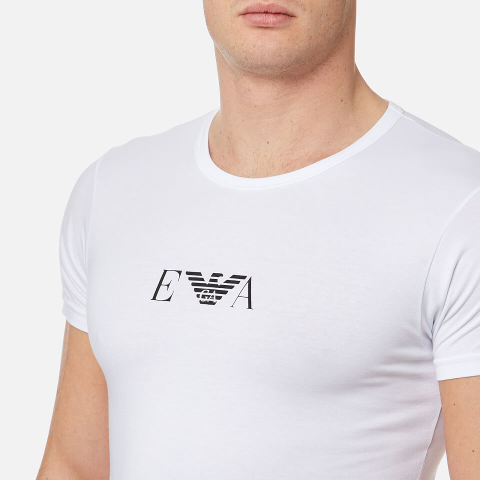 Emporio Armani Men's 2 Pack Cotton Stretch Crew Neck T-Shirt - Bianco