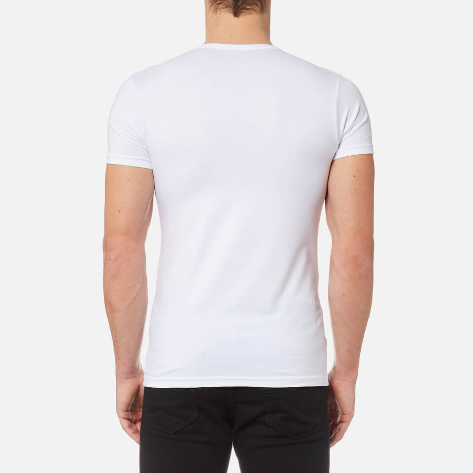 Emporio Armani Men's 2 Pack Cotton Stretch Crew Neck T-Shirt - Bianco