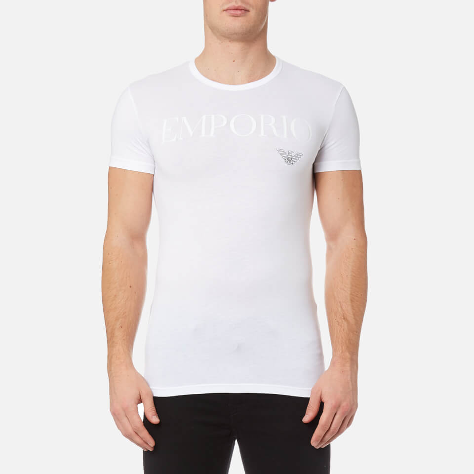 Emporio Armani Men's Stretch Cotton Crew Neck T-Shirt - Bianco