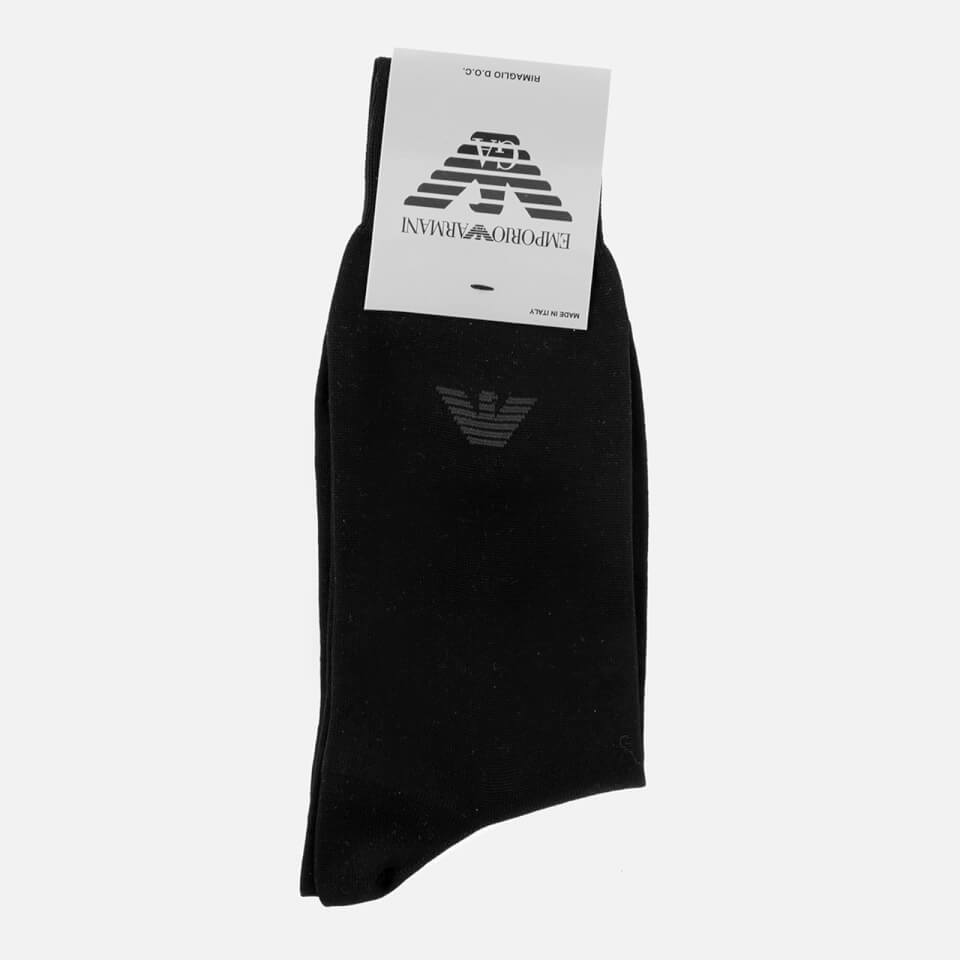 Emporio Armani Men's Filoscozia Cotton Socks - Nero