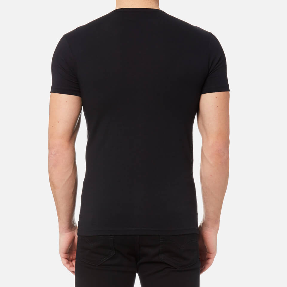 Emporio Armani Men's 2 Pack Cotton Stretch Crew Neck T-Shirt - Nero