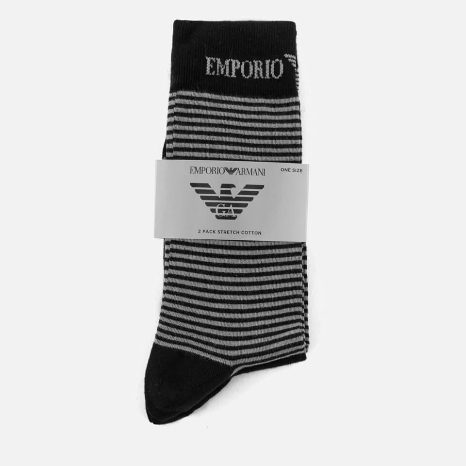 Emporio Armani Men's Combed Cotton Short Socks - Nero