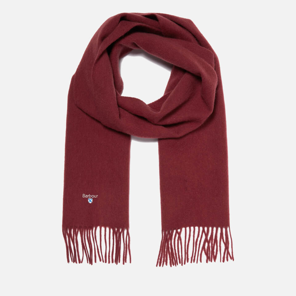Barbour Plain Lambswool Scarf - Red