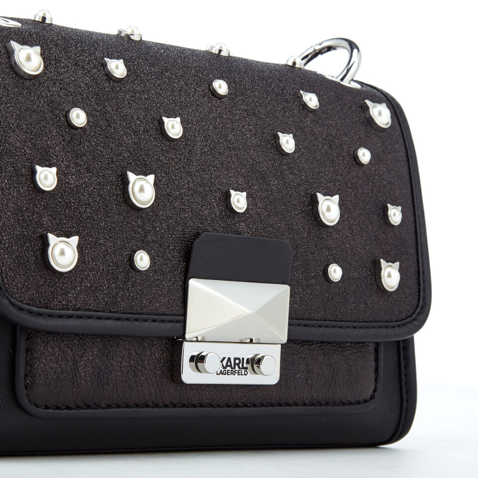Karl Lagerfeld Women's Cat Pearl Mini Handbag - Black