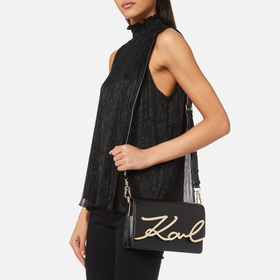 Karl Lagerfeld Women's Signature Shoulder Bag - Black