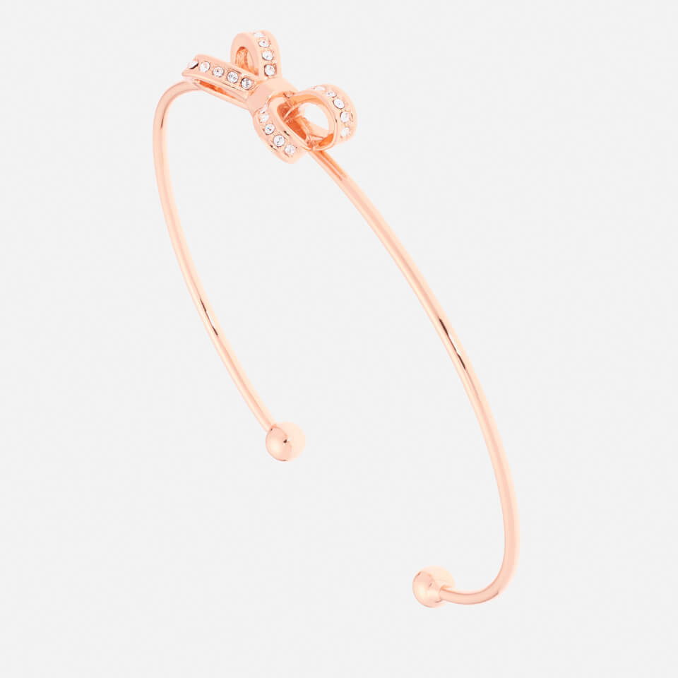 Ted Baker Women's Olexii: Mini Opulent Pavé Bow Ultra Fine Cuff - Rose Gold/Crystal