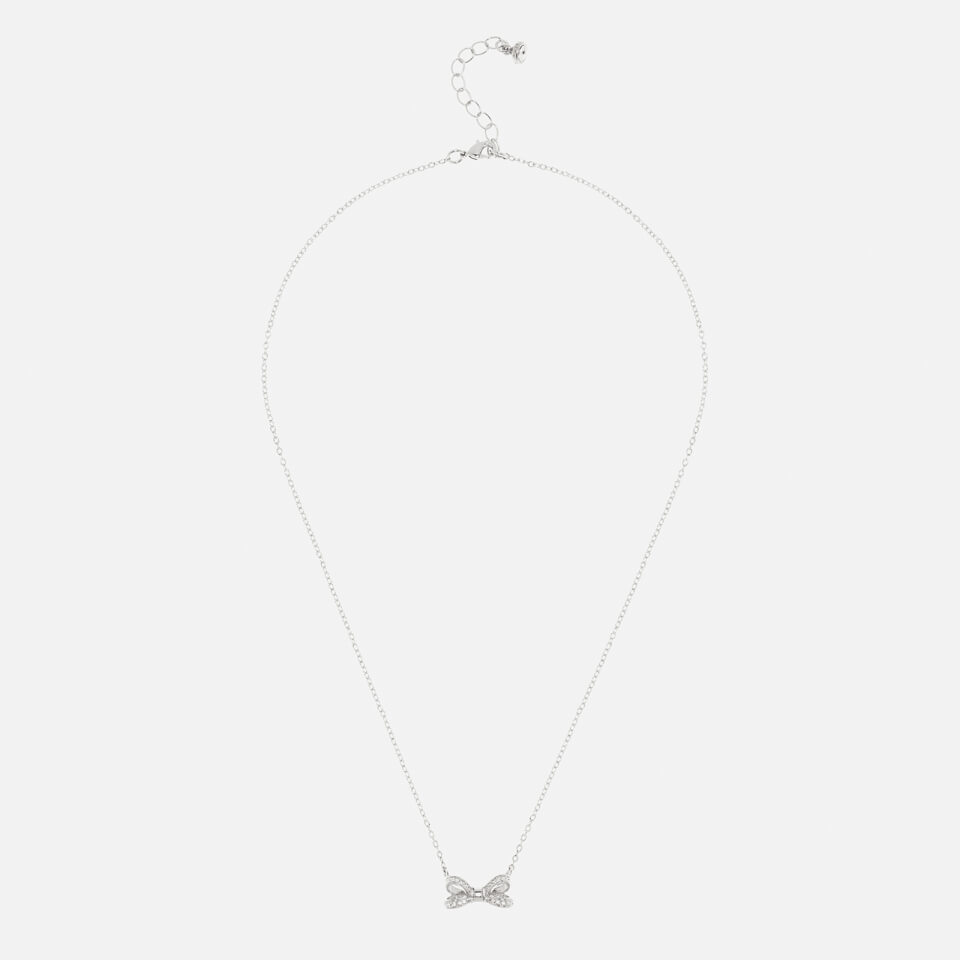 Ted Baker Women's Olessi Mini Opulent Pavé Bow Pendant - Silver/Crystal