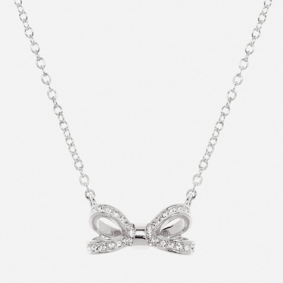 Ted Baker Women's Olessi Mini Opulent Pavé Bow Pendant - Silver/Crystal