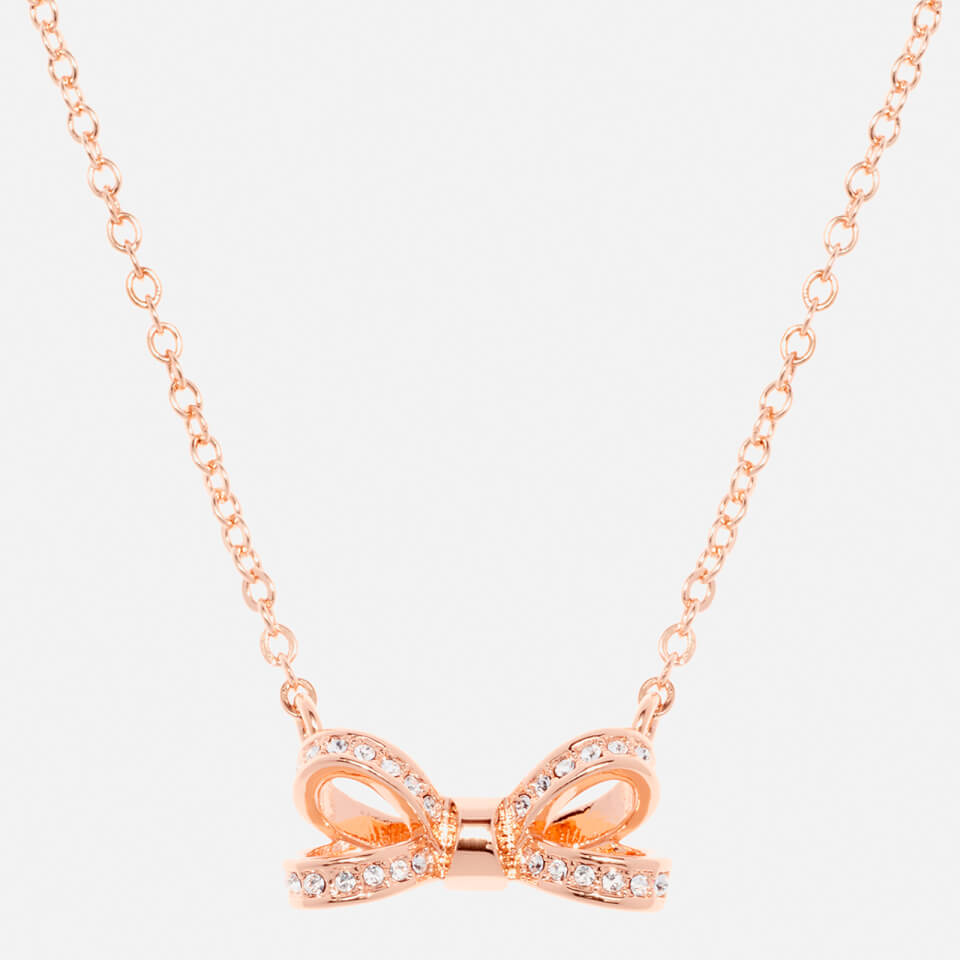 Ted Baker Women's Olessi Mini Opulent Pavé Bow Pendant - Rose Gold/Crystal