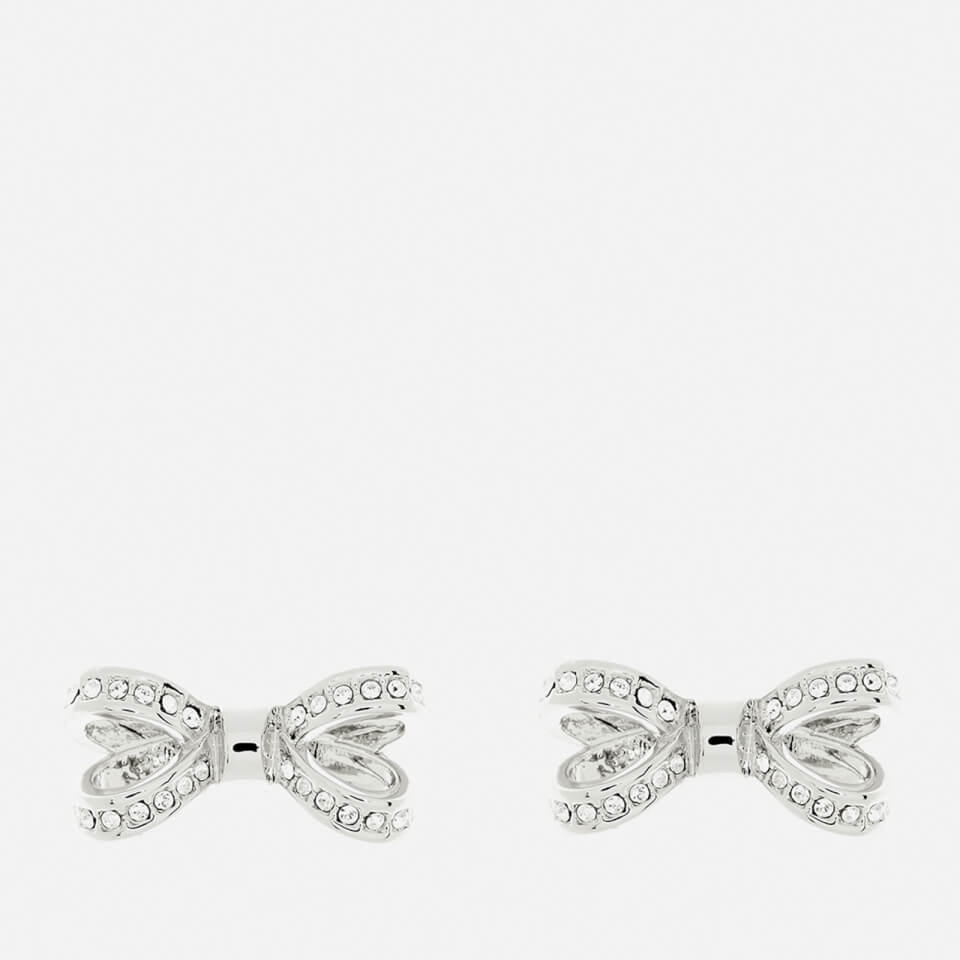 Ted Baker Women's Olitta Mini Opulent Pavé Bow Earrings - Silver/Crystal