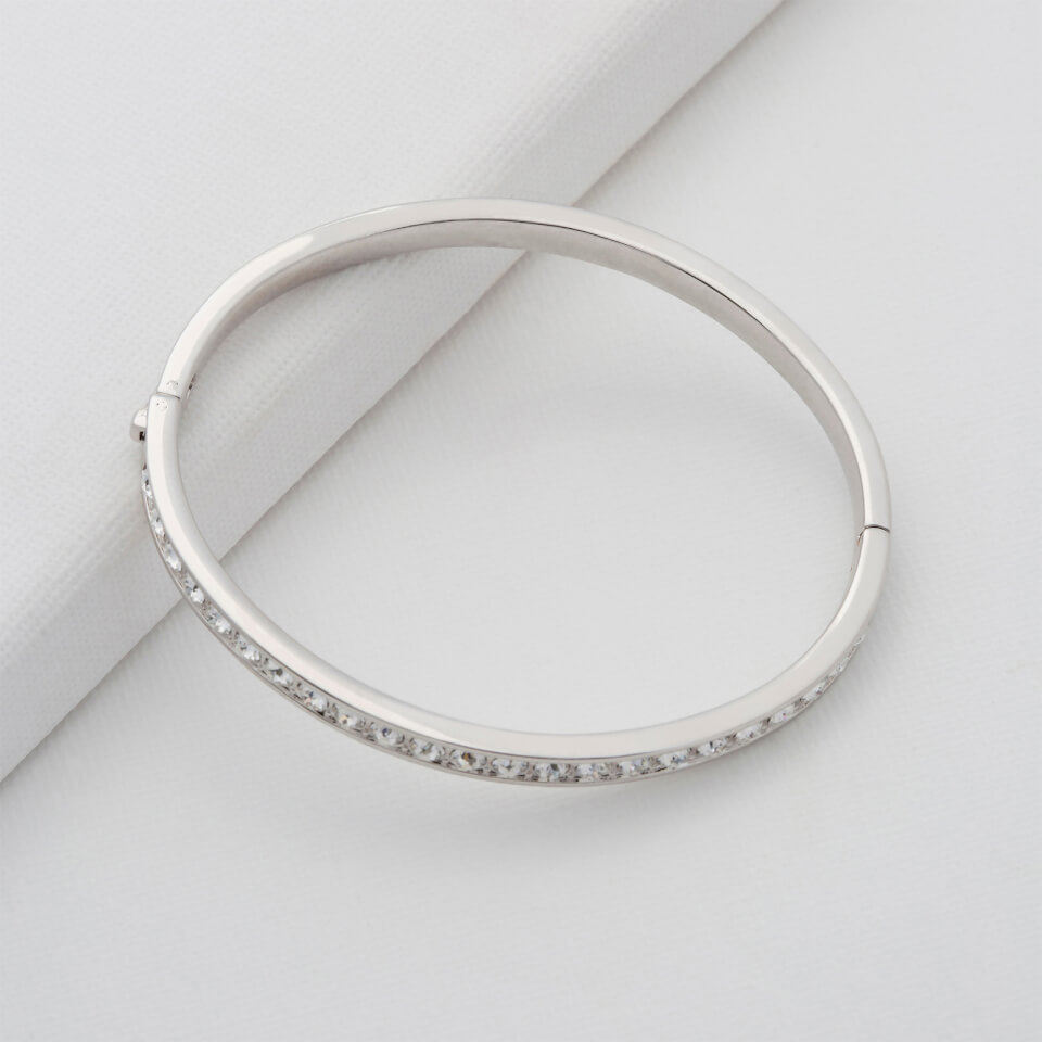 Ted Baker Clemara Hinge Silver-Plated Crystal Bangle