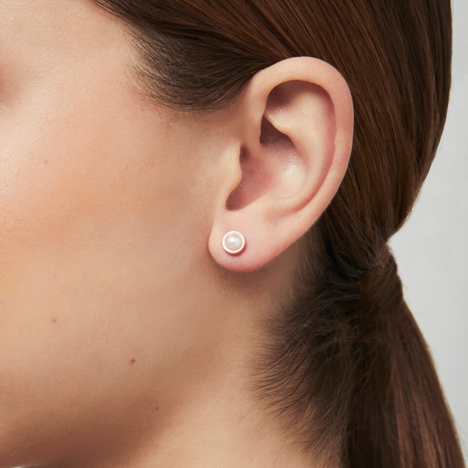 Ted Baker Women's Sinaa Pearl Stud Earrings - Rose Gold/Pearl - Silver