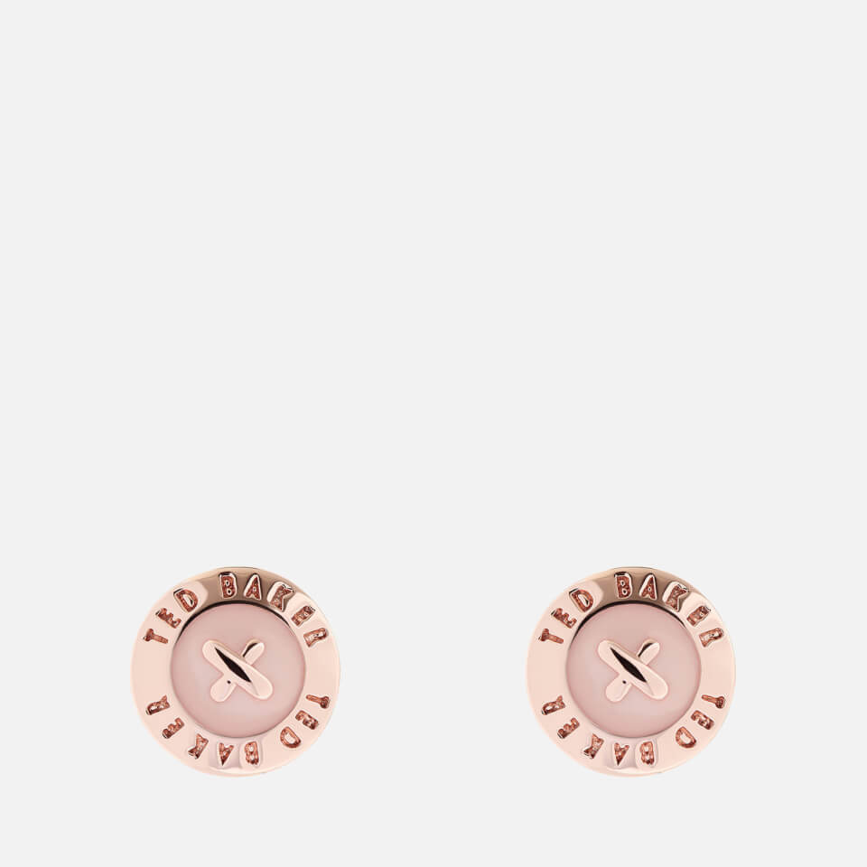 Ted Baker Women's Eisley Enamel Mini Button Earrings - Rose Gold/Baby Pink