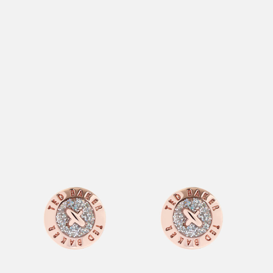 Ted Baker Women's Eisley Enamel Mini Button Earrings - Rose Gold/Silver Glitter