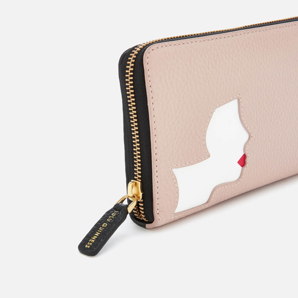 Lulu Guinness Women's Kissing Cameo Continental Wallet - Black/Nude Rose