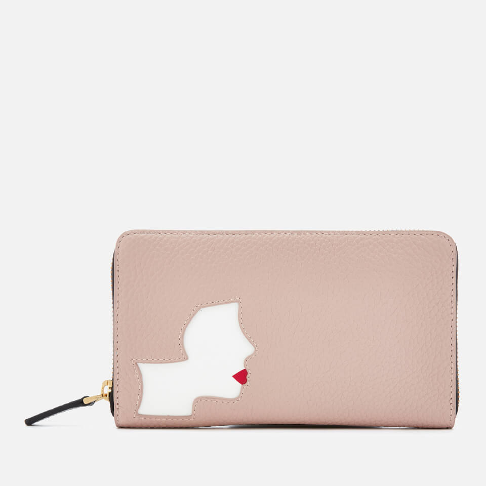 Lulu Guinness Women's Kissing Cameo Continental Wallet - Black/Nude Rose