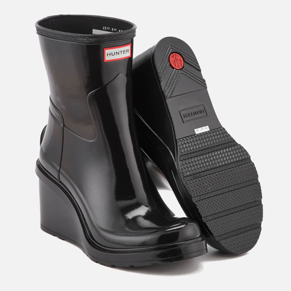 Hunter Women s Original Refined Mid Wedge Gloss Boots Black Coggles