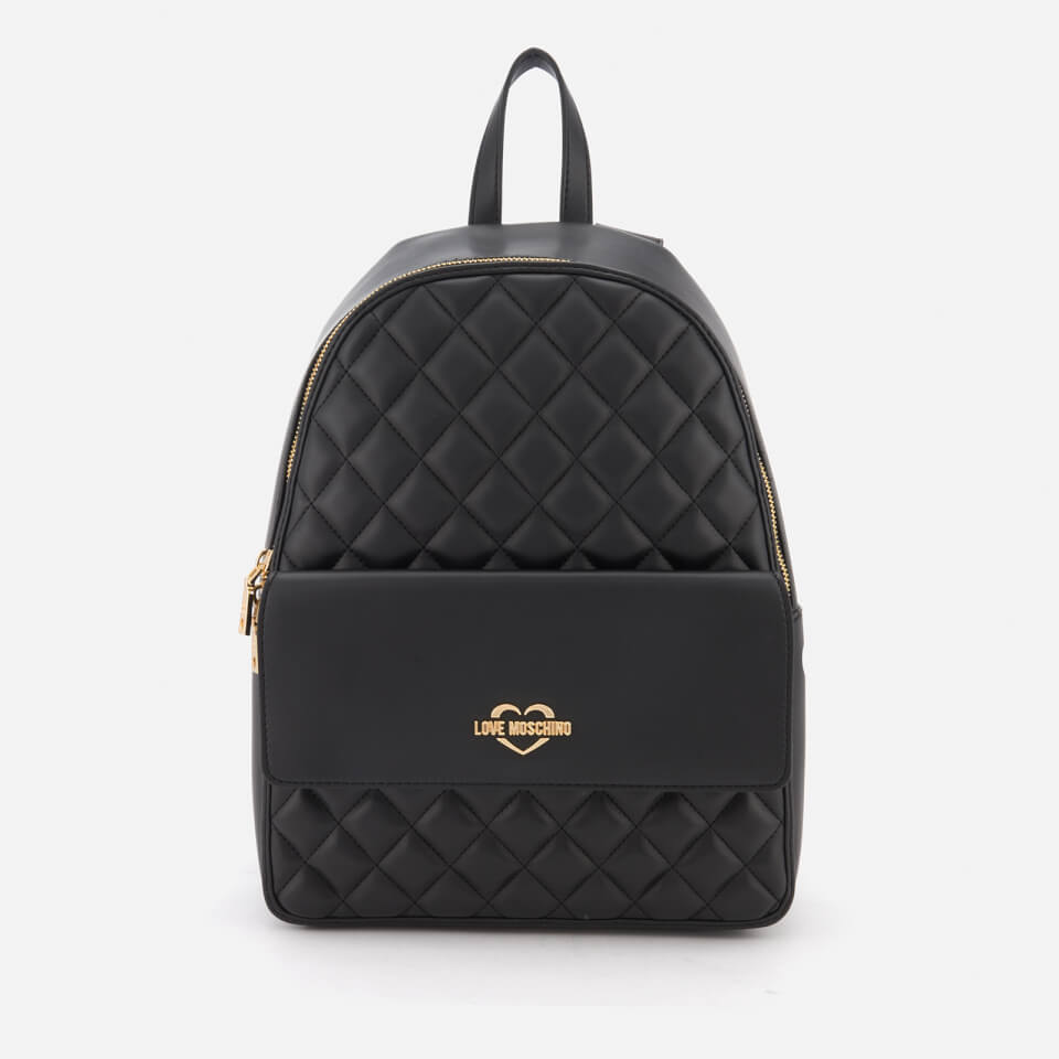 Love Moschino Women's Quilted Logo Backpack - Black