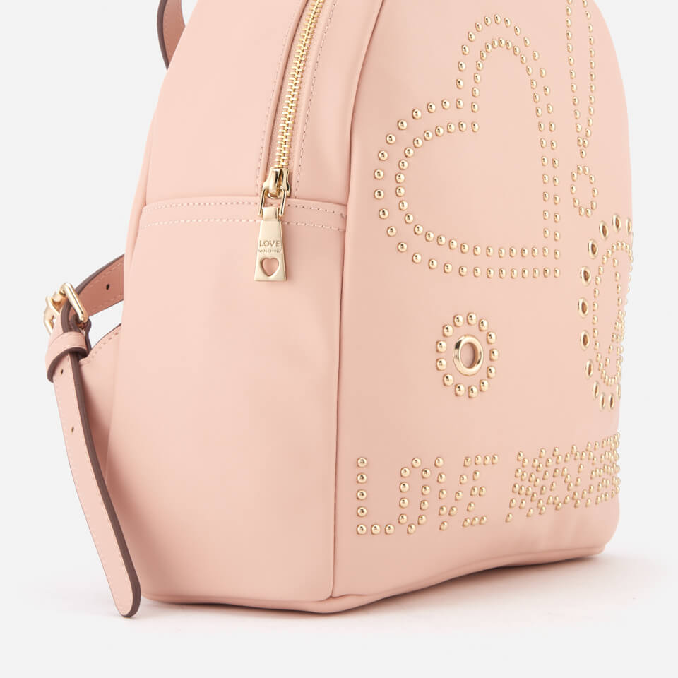 Love Moschino Women's Studded Logo Backpack - Pink