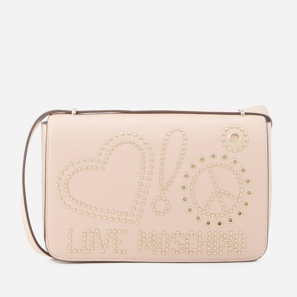 Love Moschino Women's Studded Logo Cross Body Bag - Pink