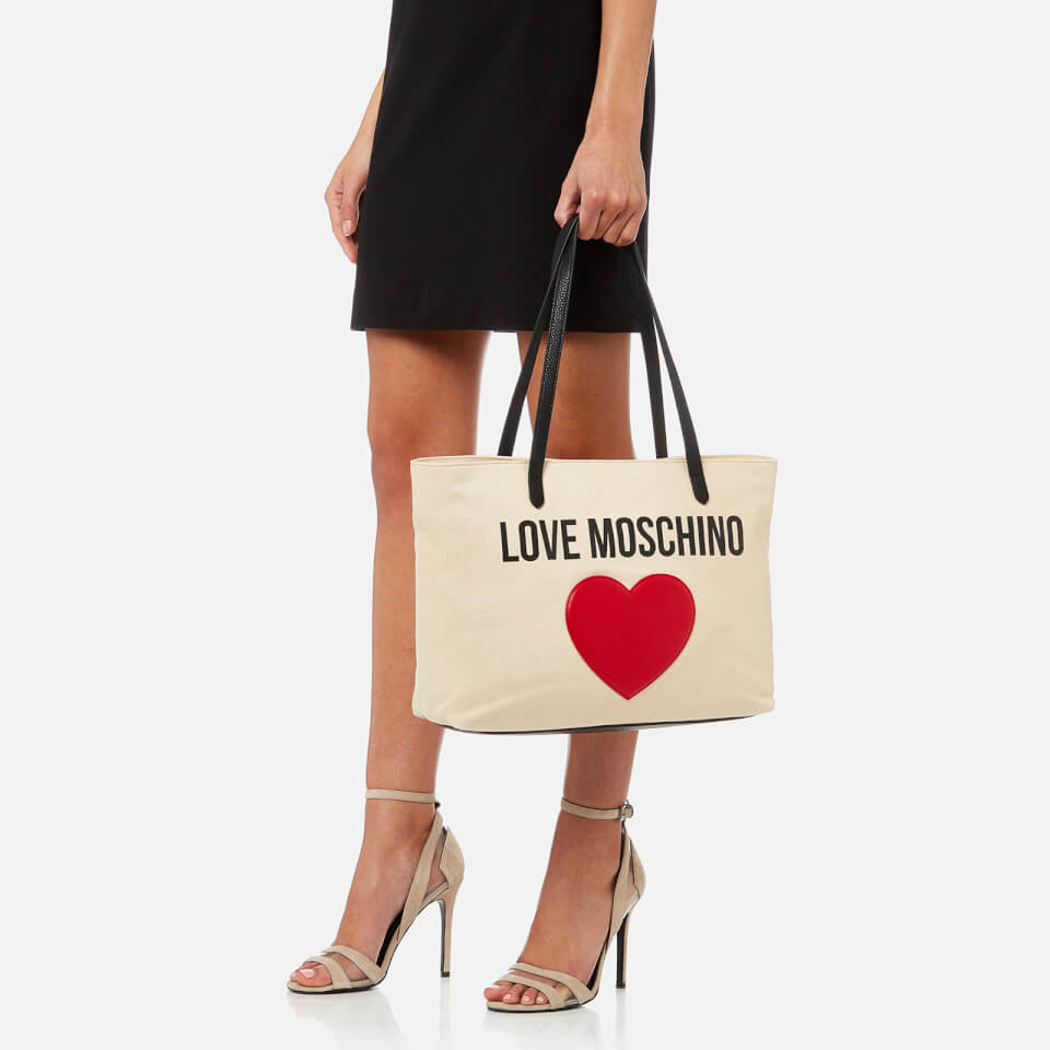 Love Moschino Women's Heart Logo Tote Bag - White