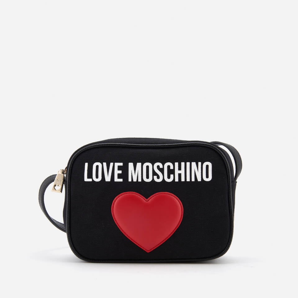 Love Moschino Women's Heart Logo Cross Body Bag - Black