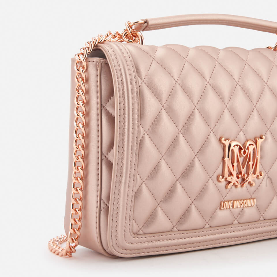 Love Moschino Women's Quilted Chain Cross Body Bag - Pink