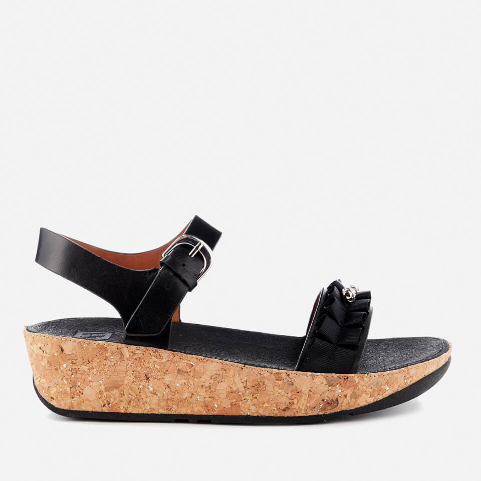 サンダル・ミュール FitFlop Skinny2 Back Strap Sandals Women Black J18-001 Women's F-Mode Leather Back-Strap-Sandals | FitFlop US