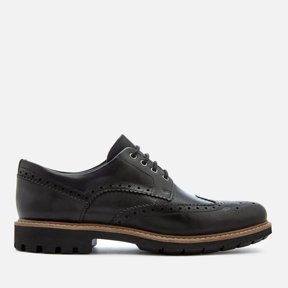 Clarks Men s Batcombe Wing Leather Brogues Black Allsole