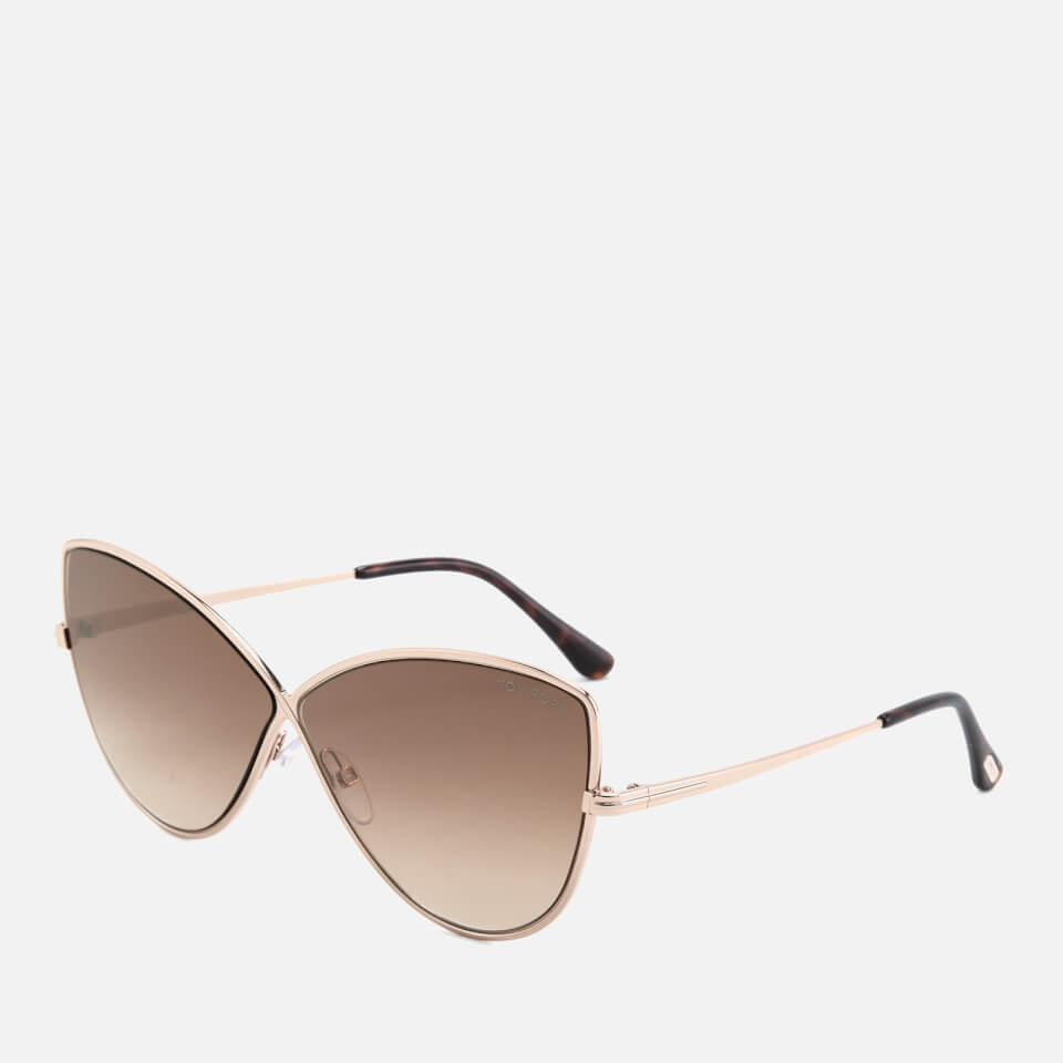 Tom Ford Women's Elise Butterfly Shape Sunglasses - Rose Gold/Brown Mirror