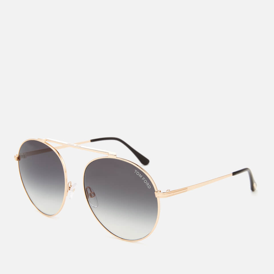 Tom Ford Women's Simone Aviator Style Sunglasses - Rose Gold/Gradient Smoke