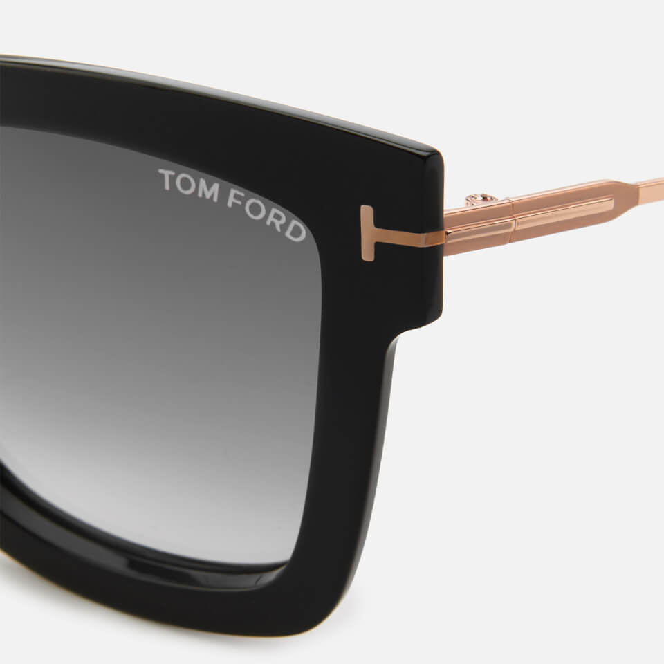 Tom Ford Women's Lara Square Frame Sunglasses - Black/Smoke