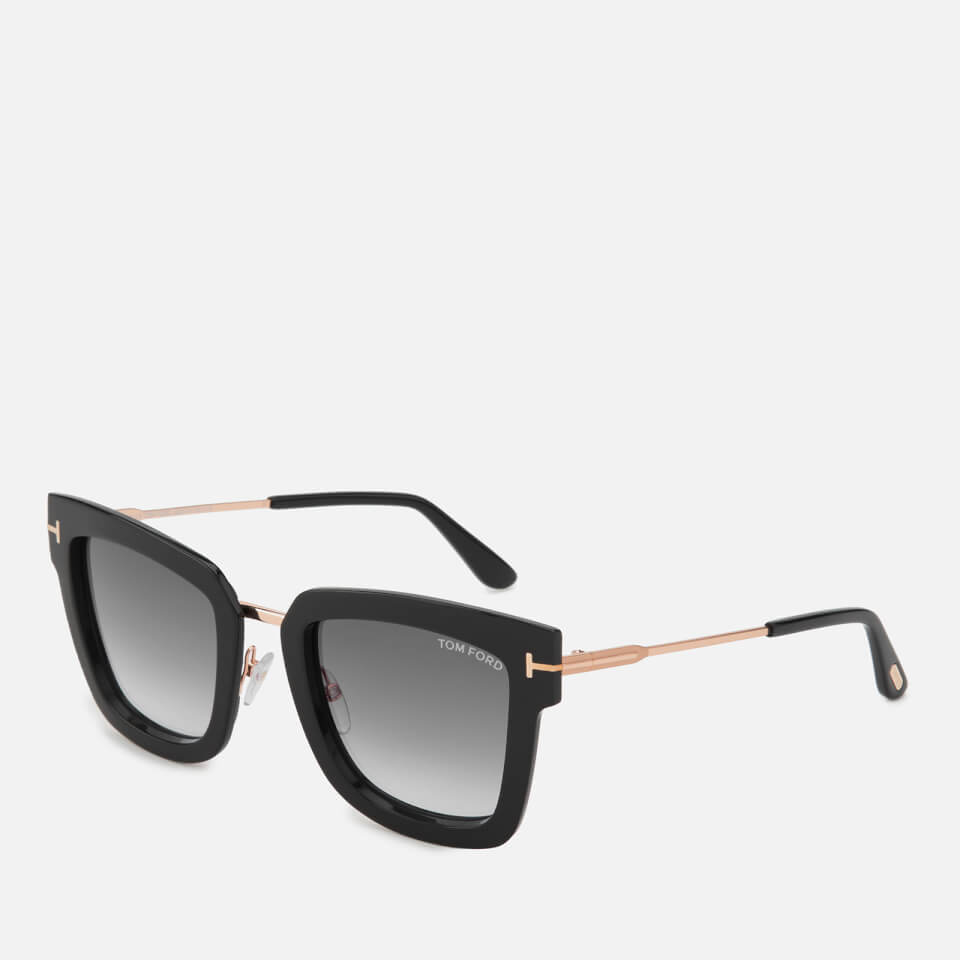 Tom Ford Women's Lara Square Frame Sunglasses - Black/Smoke