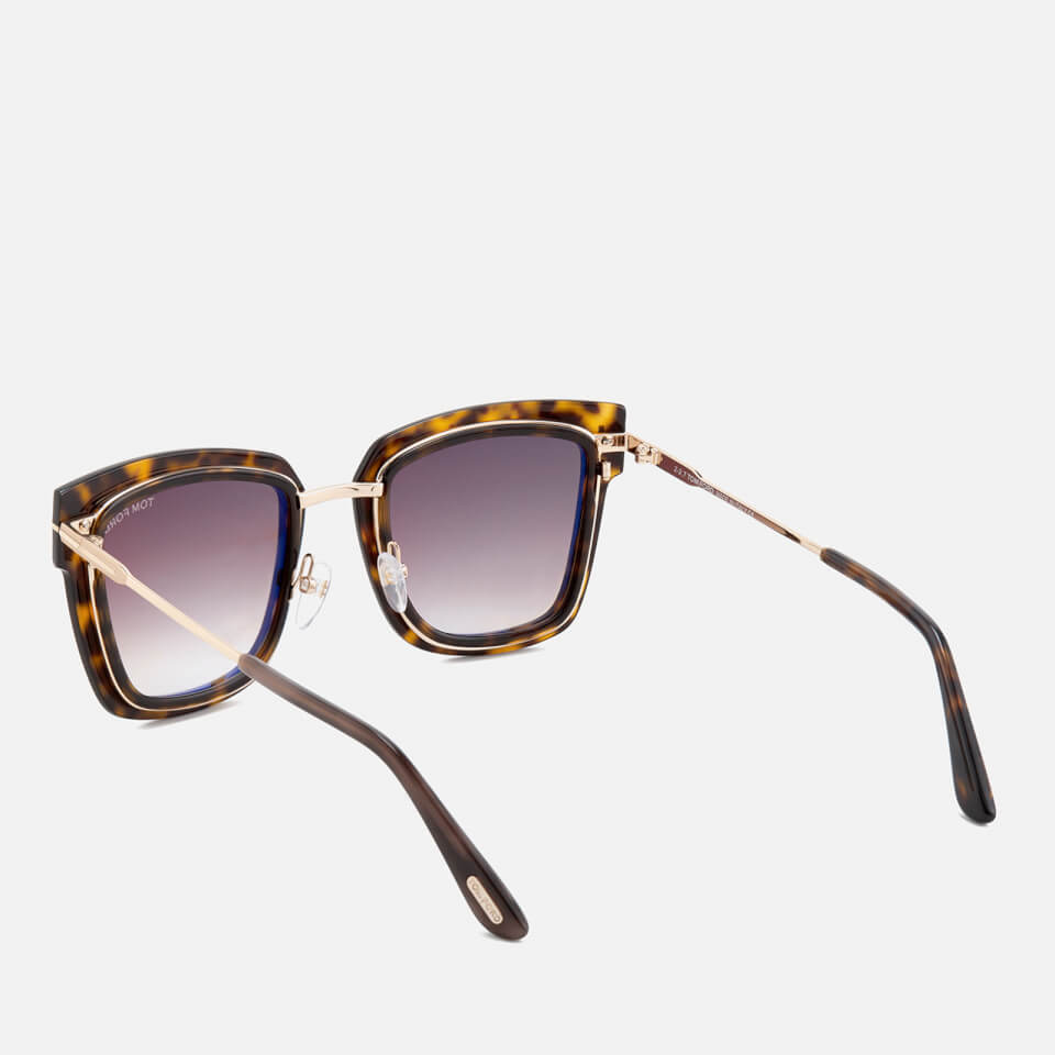 Tom Ford Women's Lara Square Frame Sunglasses - Dark Havana