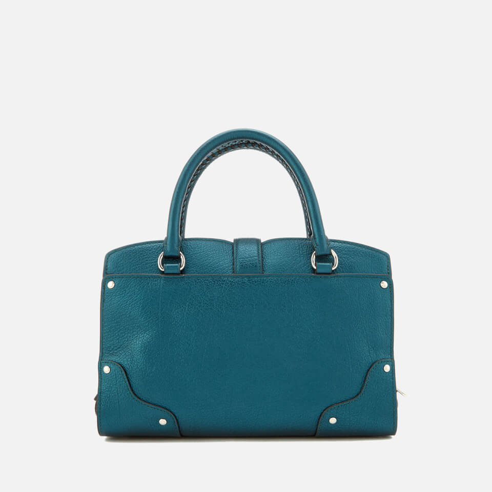 Coach Women's Mercer Satchel 24 with Star Rivets - Metallic Mineral
