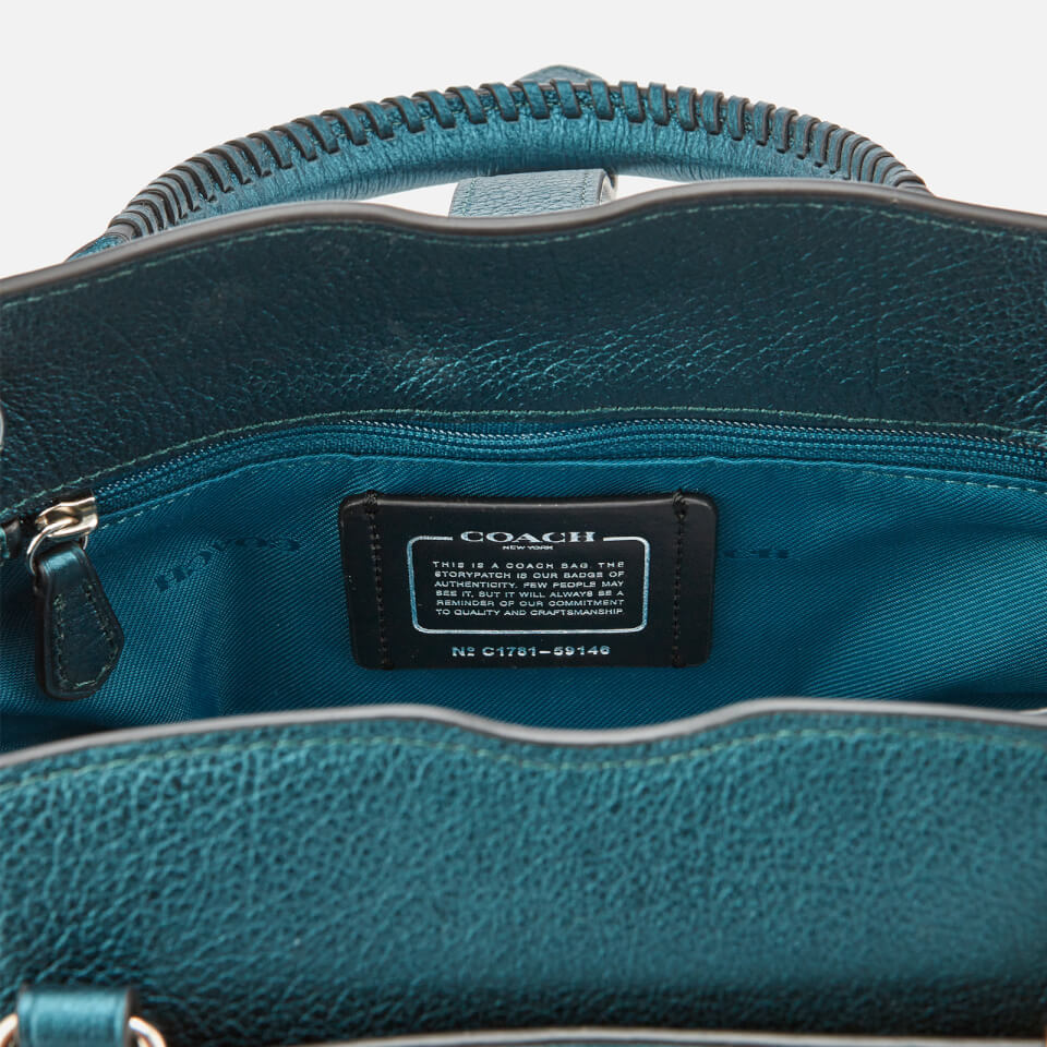 Coach Women's Mercer Satchel 24 with Star Rivets - Metallic Mineral
