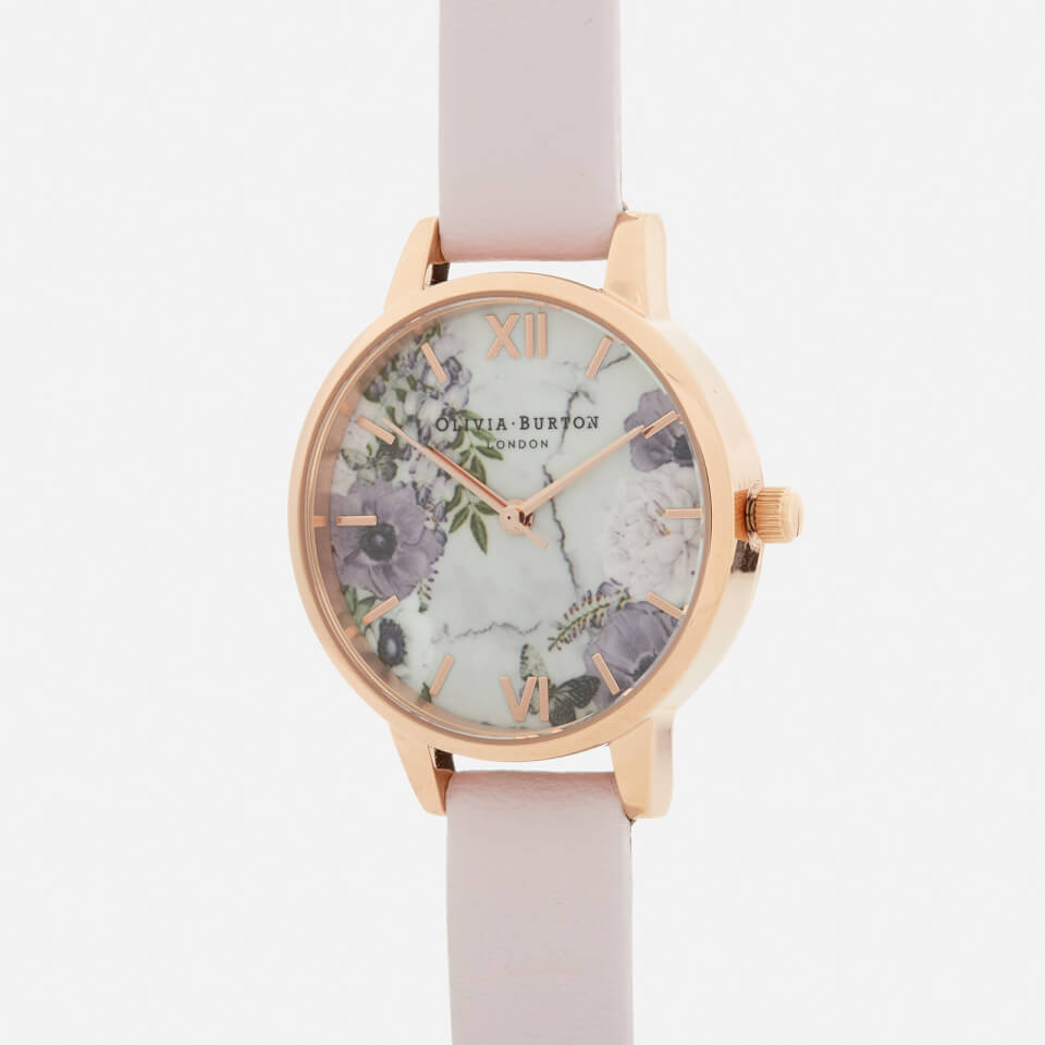 Olivia Burton Women's Marble Florals Watch - Blush & Rose Gold